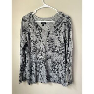 Y2K Apt9 Cashmere Blend Animal Print Sweater Size M Indie Sleeze Grunge Cozy